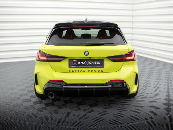 Alternative view of Maxton Design Gloss Black Rear Diffuser V.3 For BMW F40 M Sport (version with single exhaust tips on one side)