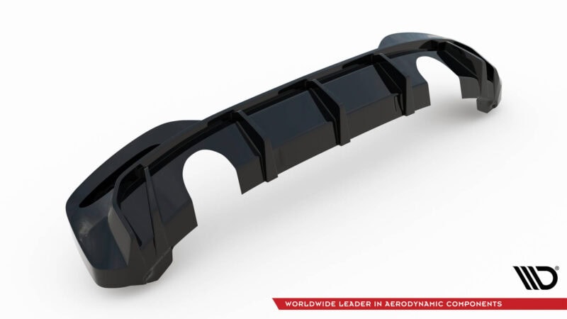 Maxton design matte black dual exhaust rear diffuser v. 3 for bmw m140i f20 f21 m sport lci
