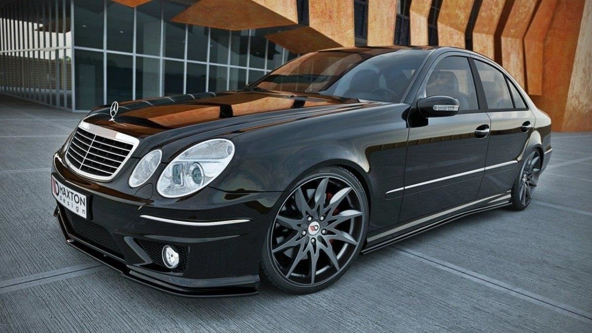 Maxton design gloss black side skirts for mercedes-benz amg w211 - image 3