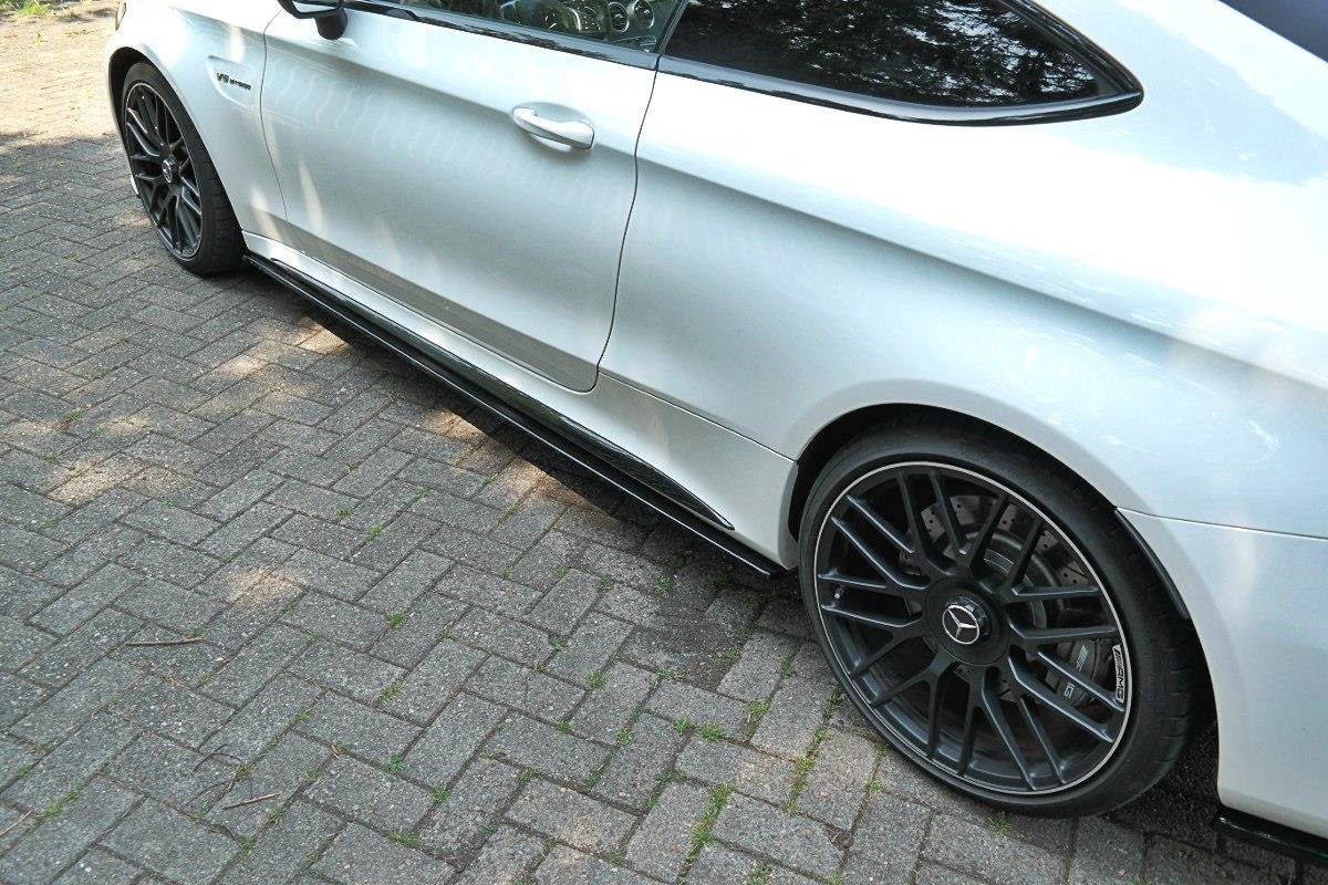 Maxton design gloss black side skirts for mercedes-benz amg c63 c205 - image 4