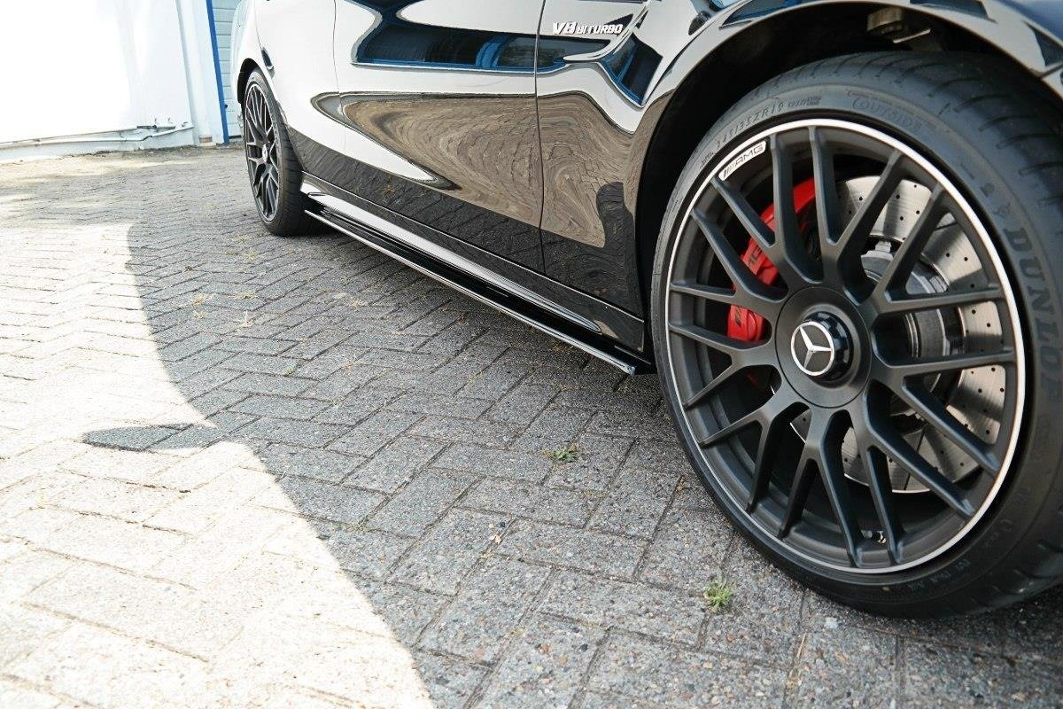 Maxton design gloss black side skirts v. 1 for mercedes-benz amg c63 s205 - image 2