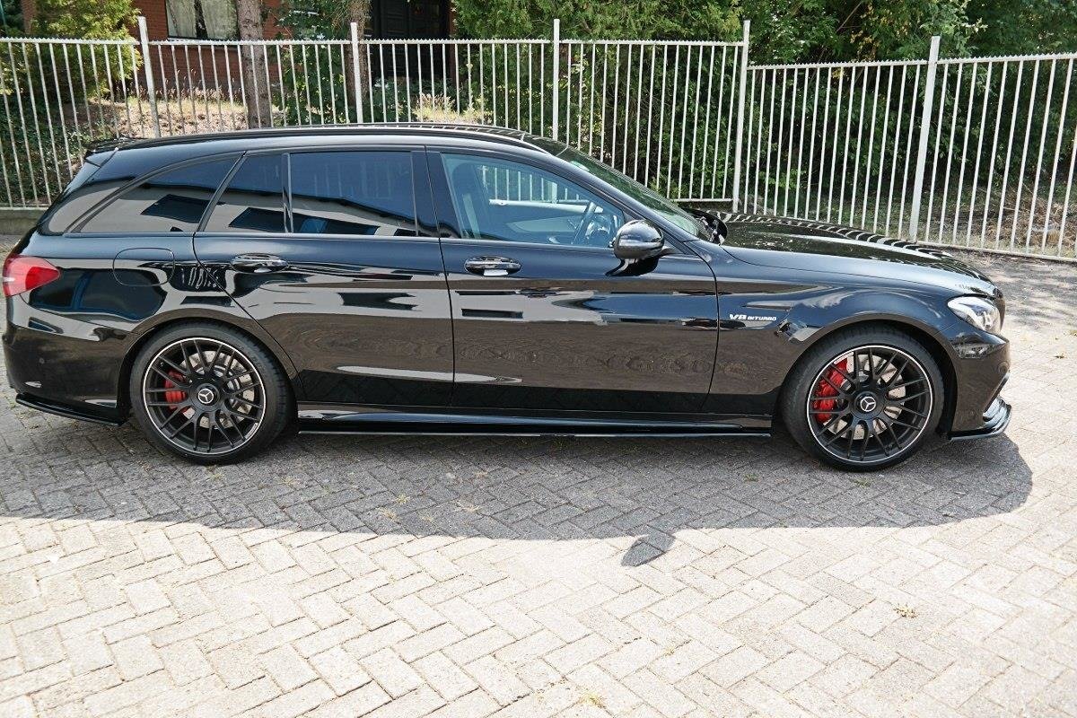 Maxton design gloss black side skirts v. 1 for mercedes-benz amg c63 s205 - image 3