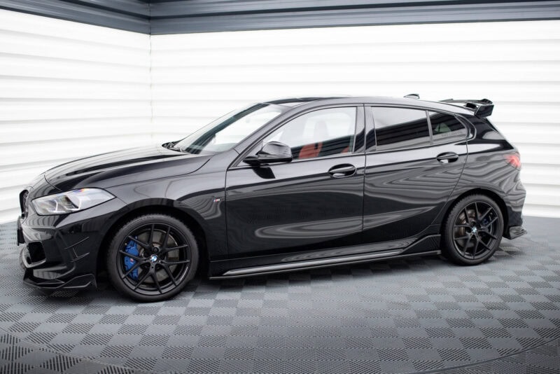 Maxton design gloss black side skirts extensions for bmw f40 m135i m performance - image 2