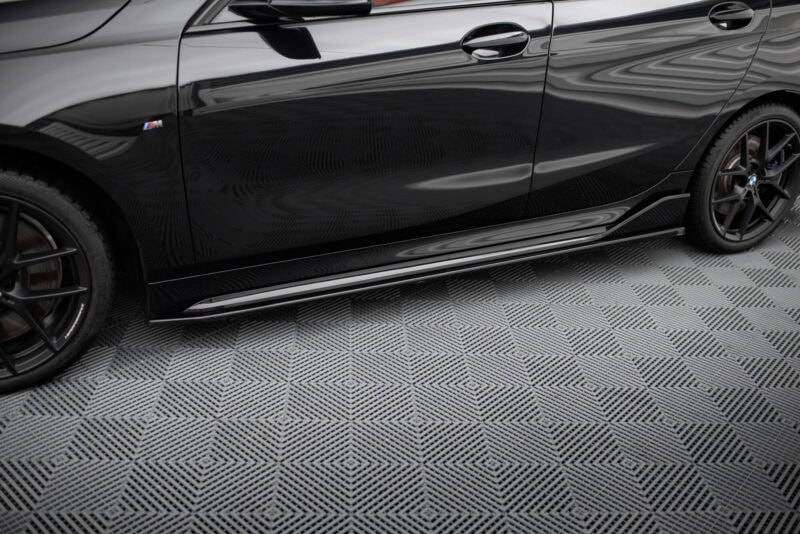 Maxton design gloss black side skirts extensions for bmw f40 m135i m performance - image 3