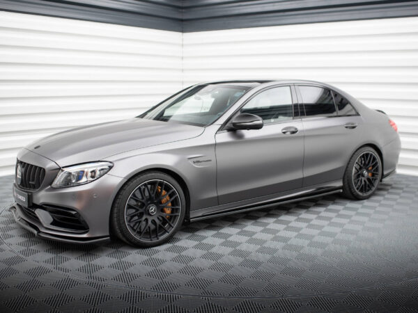 Maxton Design Gloss Black Side Skirts For Mercedes-Benz AMG C63 W205 LCI