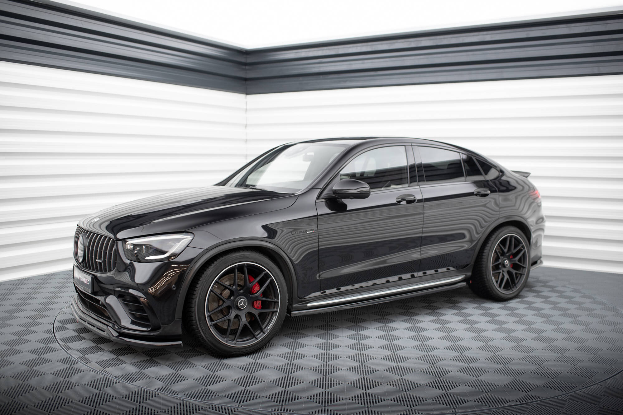 Maxton design gloss black side skirts for mercedes-benz amg glc63 x253 c253 - image 2