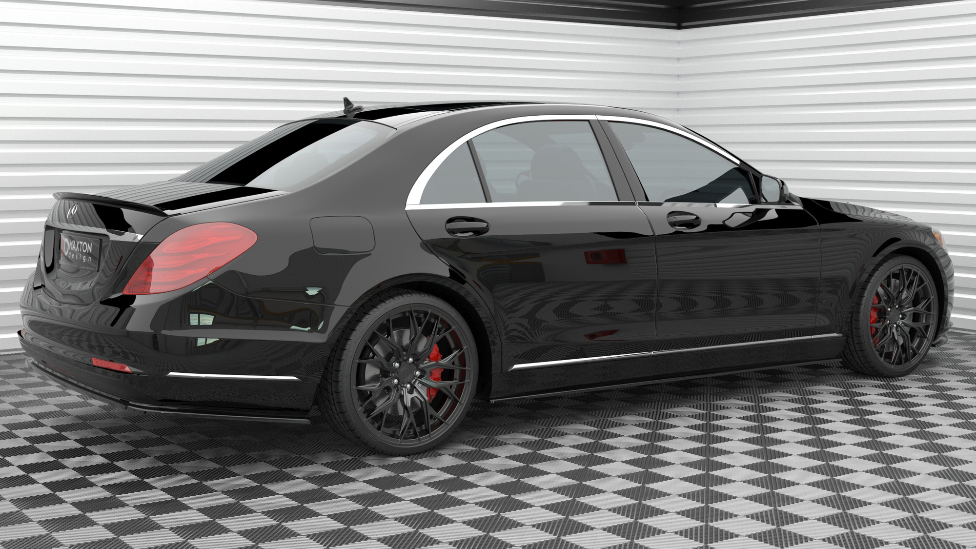 Maxton design gloss black side skirts for mercedes-benz long w222 - image 5