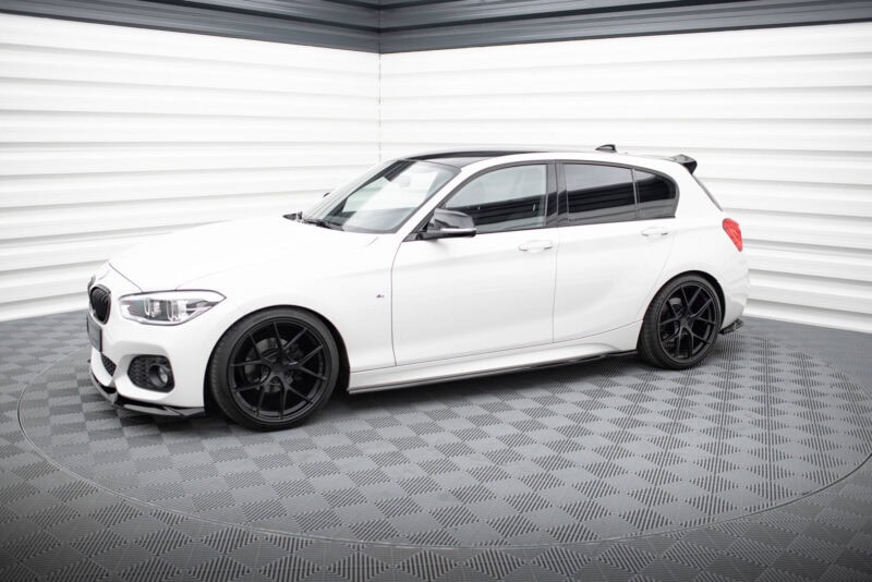 Maxton design gloss black side skirts v. 5 for bmw 1 series f20 f21 m140i m sport lci