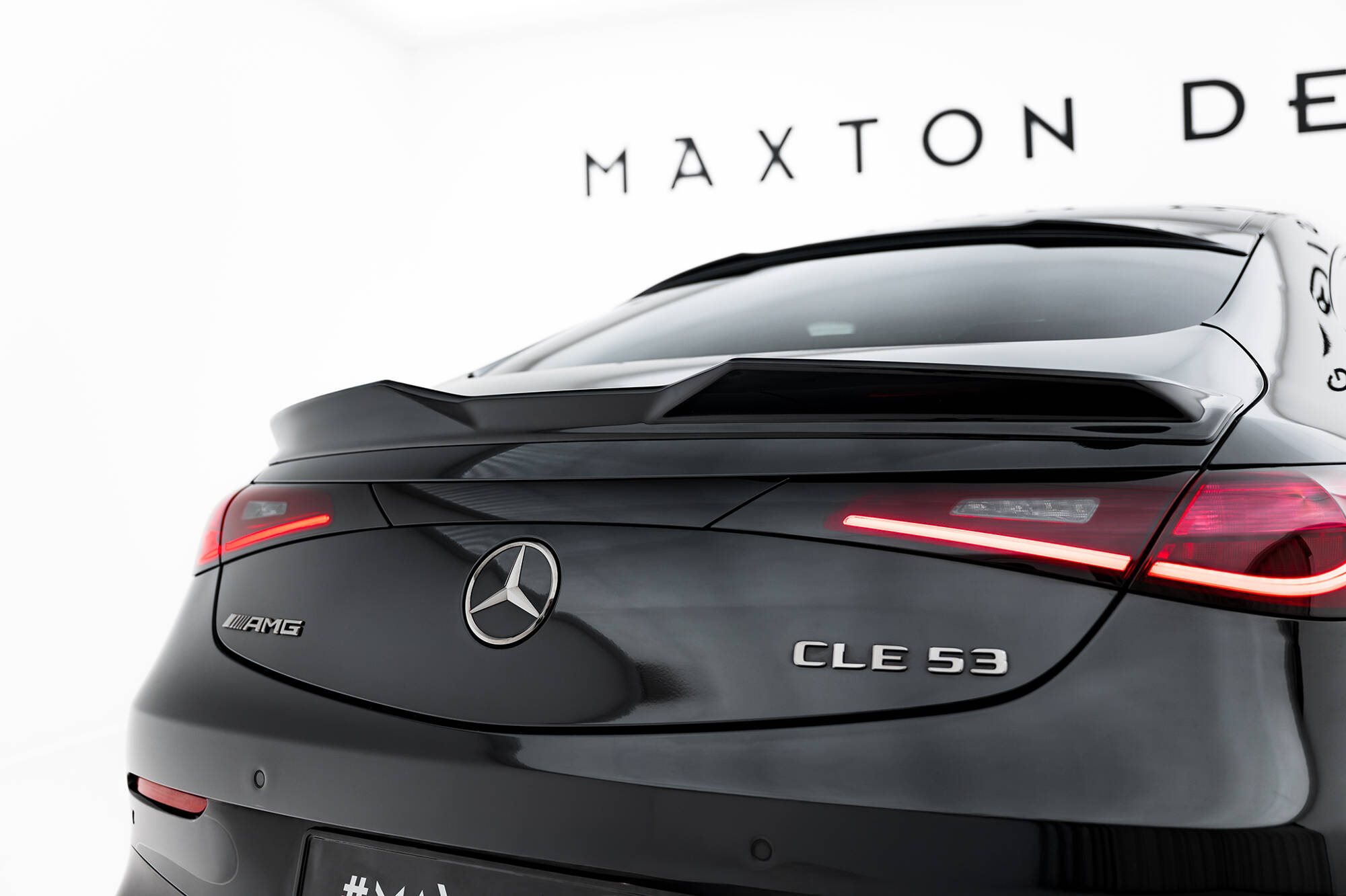 Maxton design gloss black boot spoiler 3d style for mercedes-benz amg cle53 c236 - image 2