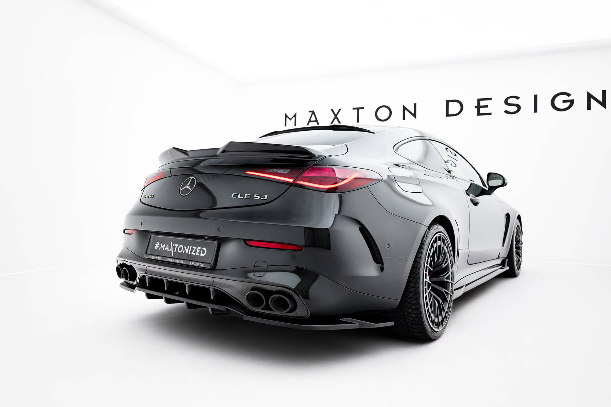 Maxton design gloss black boot spoiler 3d style for mercedes-benz amg cle53 c236 - image 3