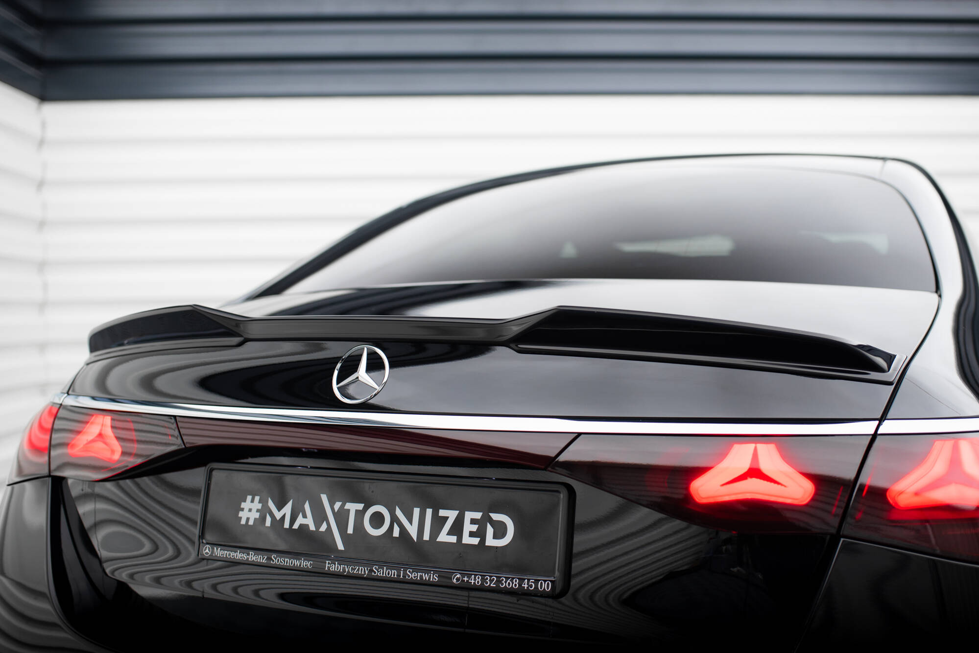 Maxton design gloss black boot spoiler 3d style for mercedes-benz amg w214 - image 3