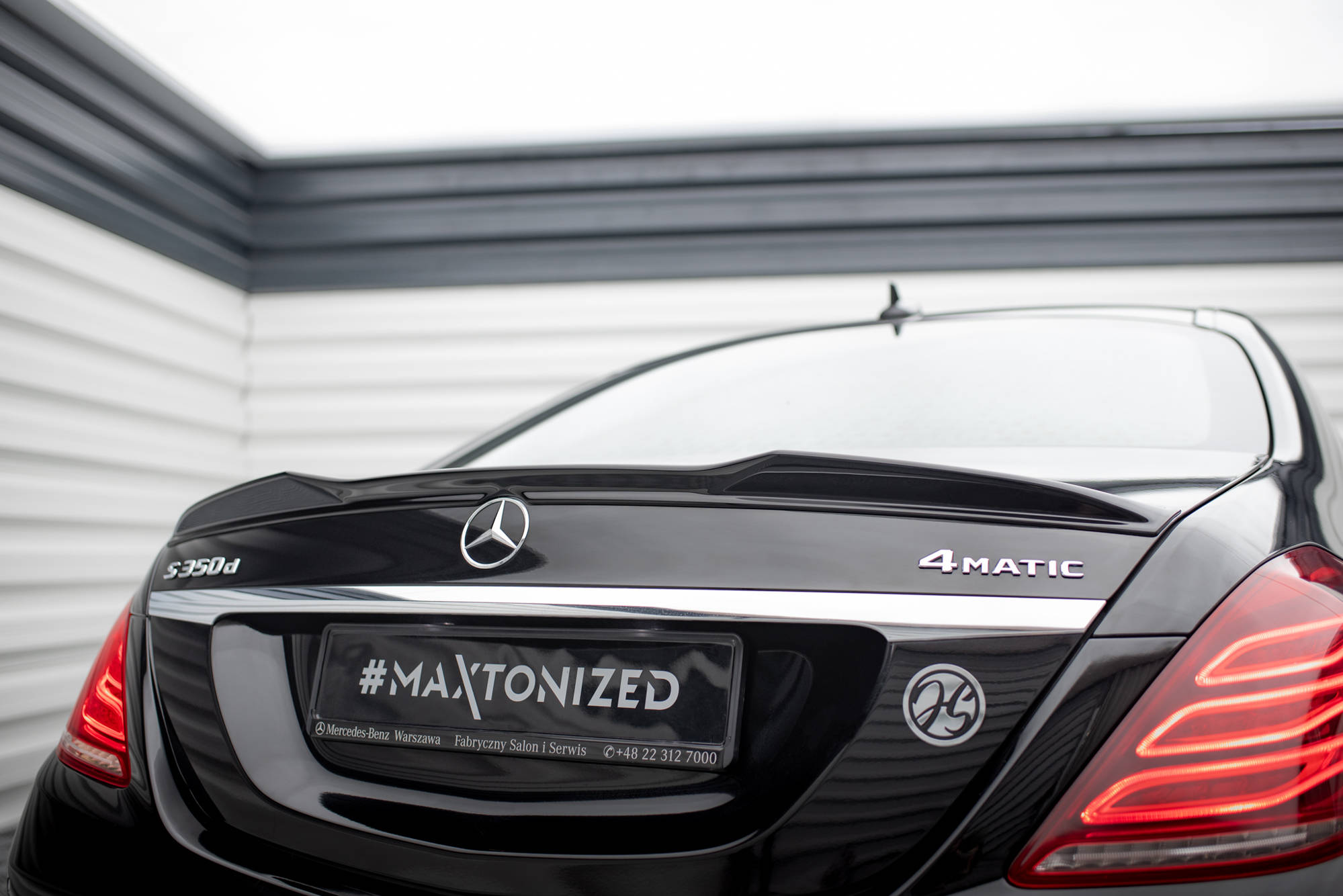 Maxton design gloss black 3d style boot spoiler for mercedes-benz w222 - image 5