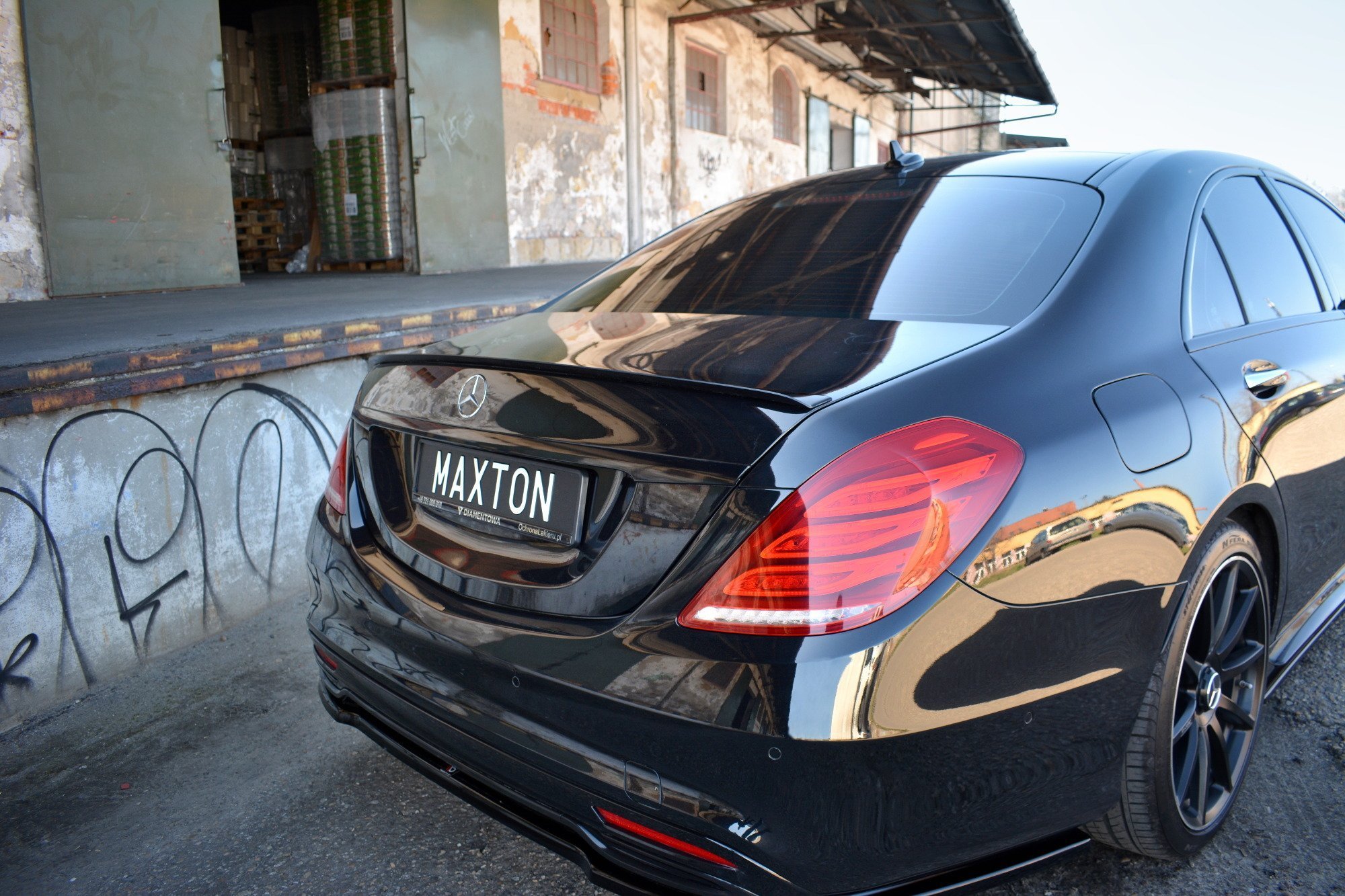 Maxton design gloss black boot spoiler for mercedes-benz s-class w222