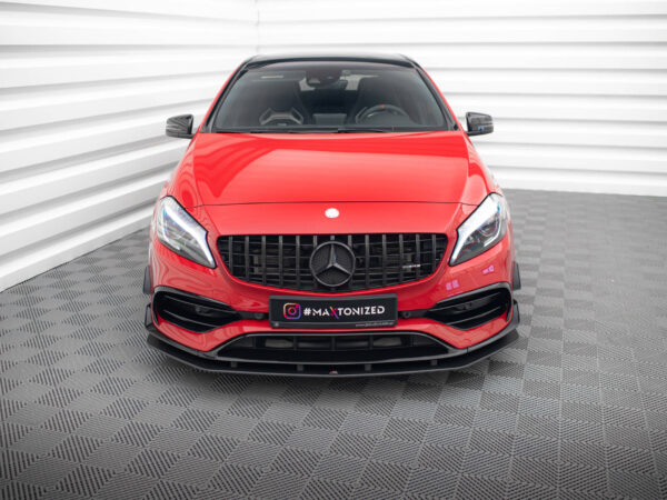 Alternative view of Maxton Design Matte Black Street Pro Style Front Splitter For Mercedes-Benz AMG A45 W176 LCI