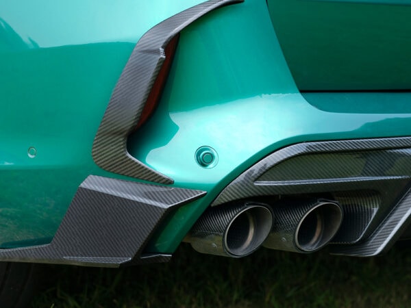 Alternative view of SOOQOO BMW F95 X5M LCI Prepreg CARBON FIBRE SQ Rear Bumper Trims