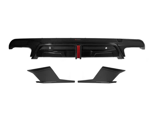 Alternative view of SOOQOO BMW F95 X5M LCI Prepreg CARBON FIBRE SQ Rear Diffuser Set