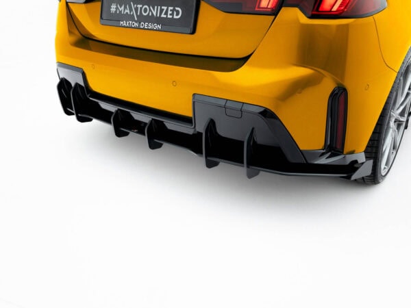 Alternative view of Maxton Design Matte Black Street Pro Style Rear Diffuser + Flaps For BMW F70 M Sport