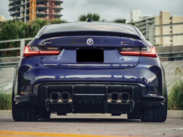 Alternative view of bmw g80 g81 g82 g83 m3 m4 r-gt prepreg carbon fibre rear diffuser system