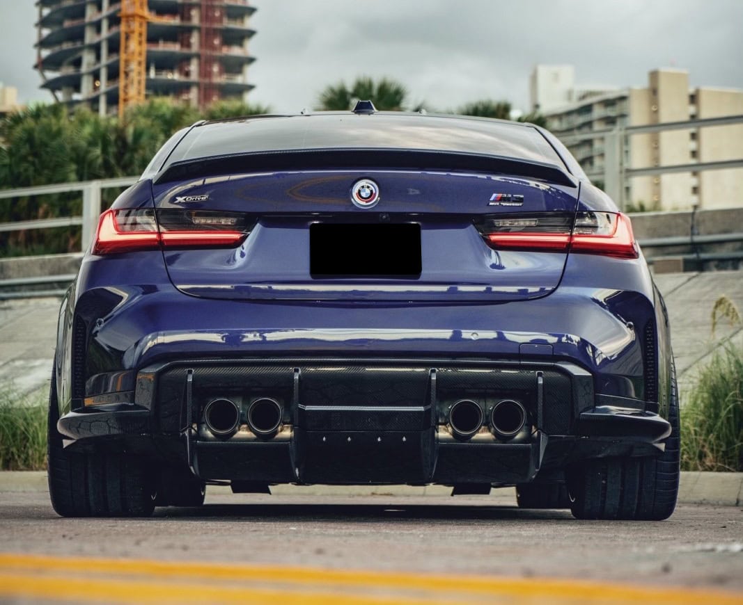 Bmw g80 g81 g82 g83 m3 m4 r-gt prepreg carbon fibre rear diffuser system - image 2