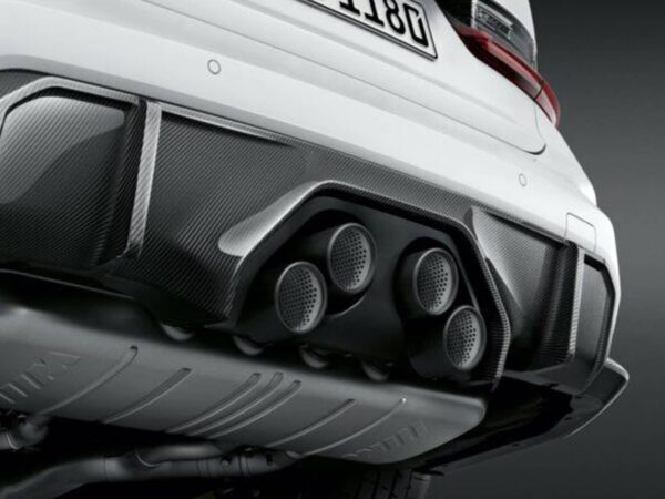 Bmw genuine m performance g80 m3 g82 m4 trio exhaust diffuser in prepreg carbon fibre