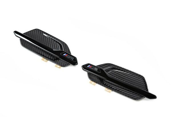 Bmw m performance m2m2 competition genuine front wing badges in gloss carbonblack f87 4