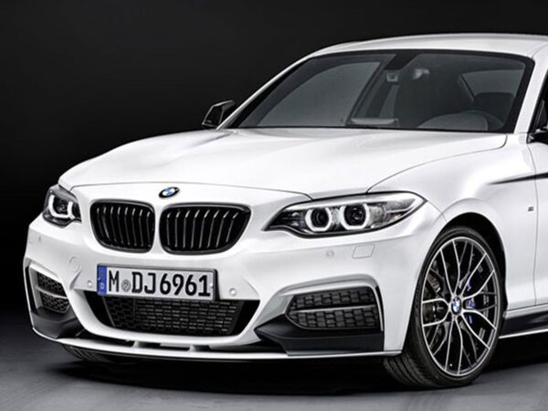 Alternative view of Genuine BMW M Performance Front Splitter in Matte Black for F22 & F23