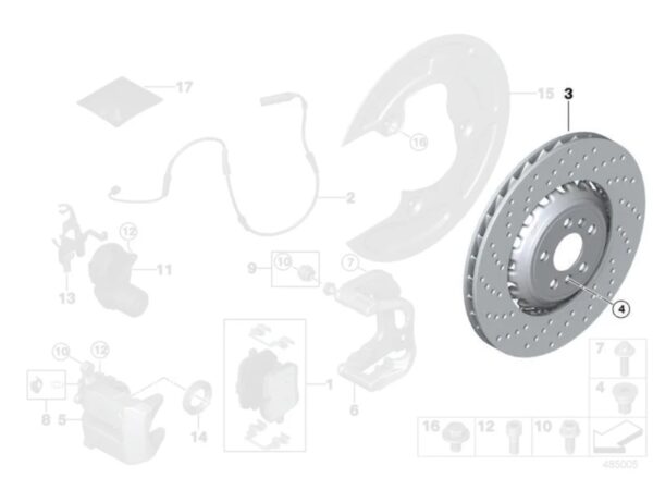Alternative view of Genuine BMW Rear Brake Discs Pair for M5 F90 & M8 F91 F92 F93