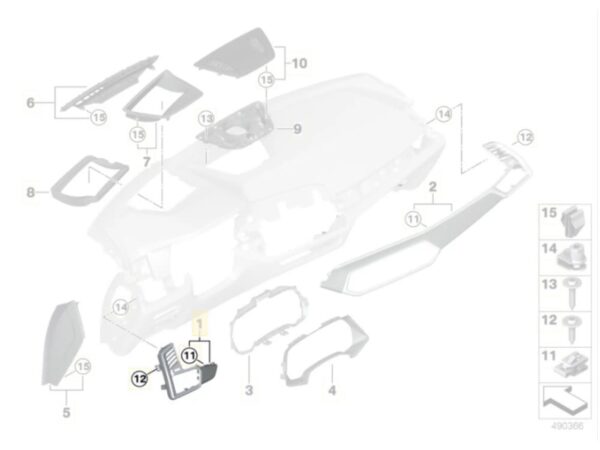 Alternative view of Genuine BMW M Performance Air Vent Trim for X Series