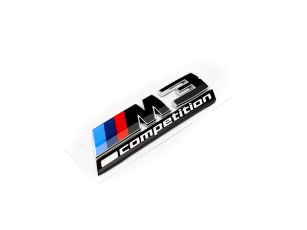 Genuine bmw g80 m3 competition lci gloss black rear badge 5