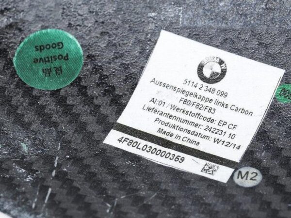 Genuine bmw m performance f80 f82 f87c carbon fibre mirror covers 4