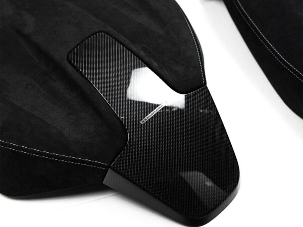 Genuine bmw m performance g series seat back covers in carbon fibre alcantara 2 door vehicles 4
