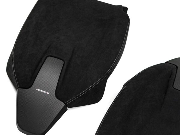 Genuine bmw m performance g series seat back covers in carbon fibre alcantara 2 door vehicles 7