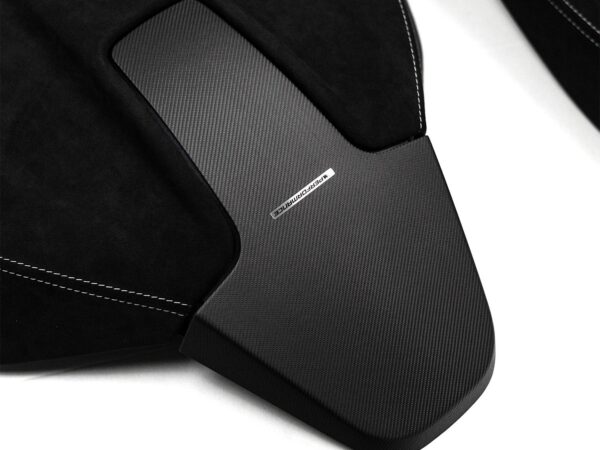 Genuine bmw m performance g series seat back covers in carbon fibre alcantara 4 door vehicles 9