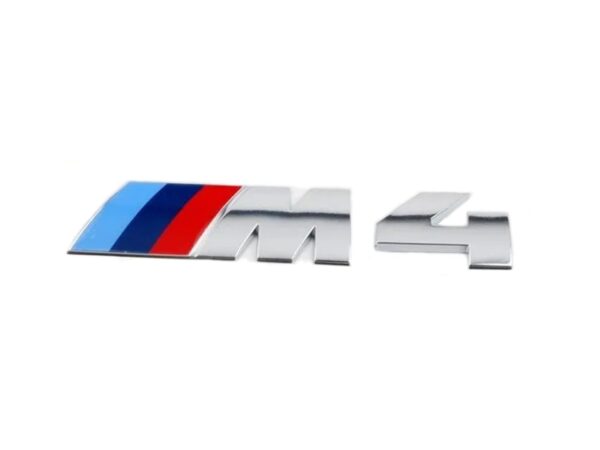 Silver bmw m4 badge