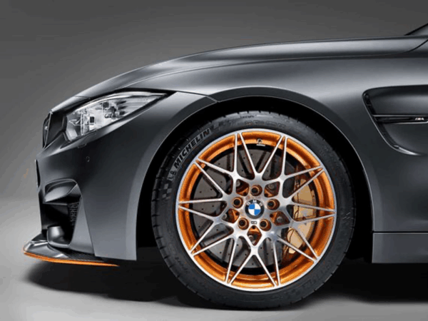 Alternative view of Genuine BMW Orange 666M Alloy Wheels for F80 M3 F82 F83 M4 & F87 M2