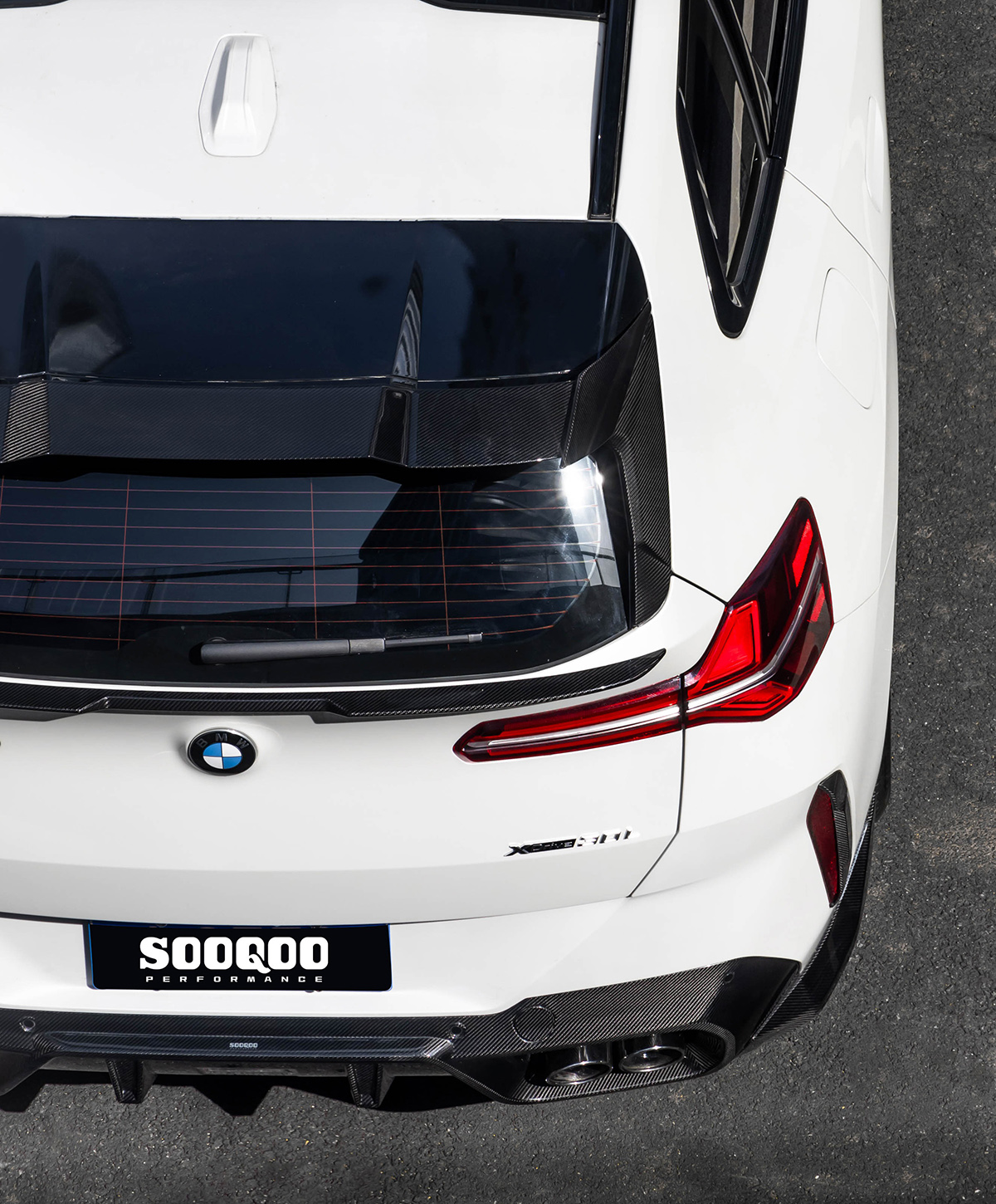 Sooqoo bmw g45 x3 prepreg carbon fibre middle boot spoiler - image 5