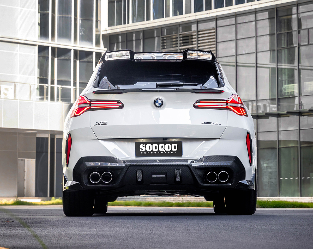 Sooqoo bmw g45 x3 prepreg carbon fibre diffuser set for quad tips - image 2