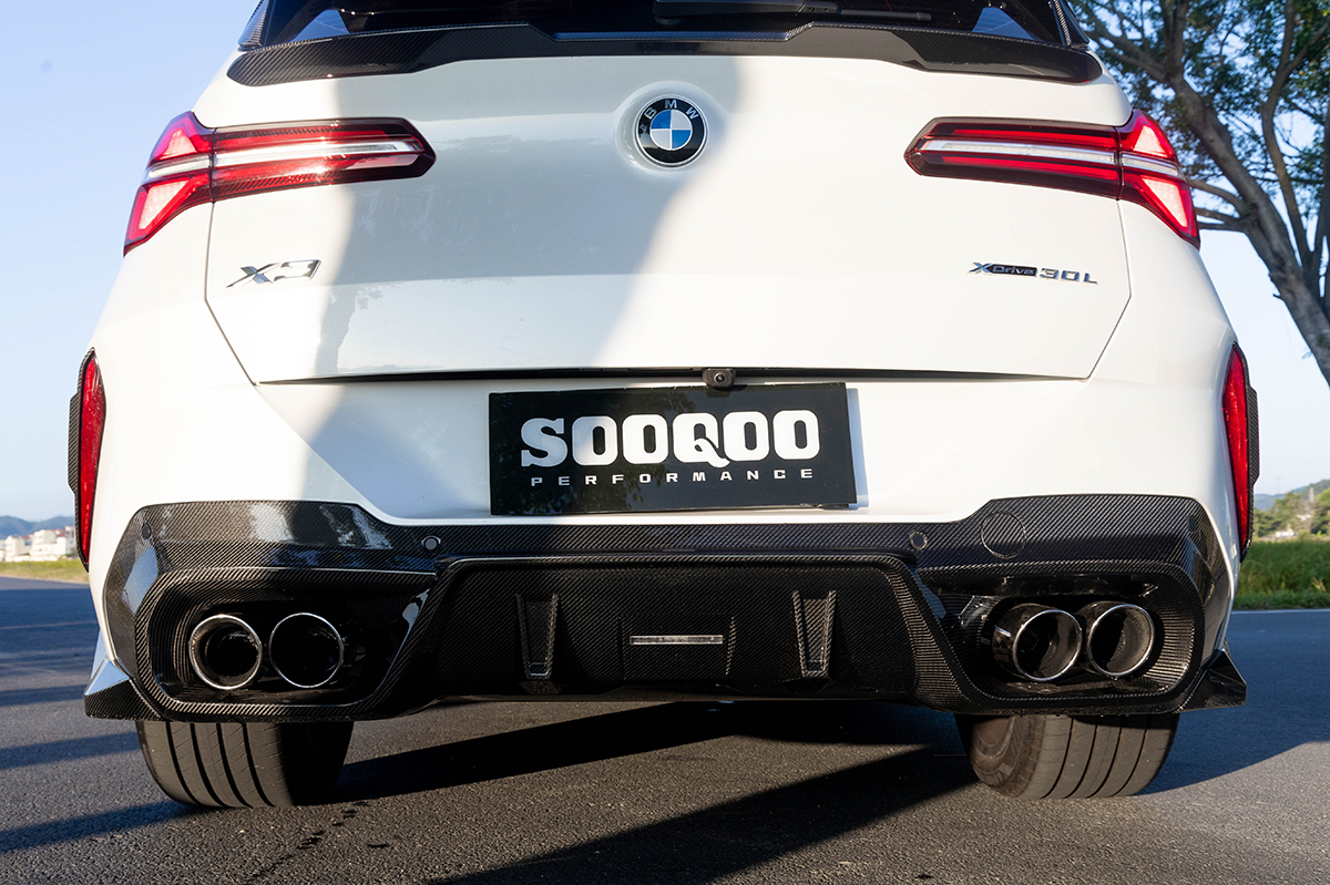 Sooqoo bmw g45 x3 prepreg carbon fibre diffuser set for quad tips - image 3