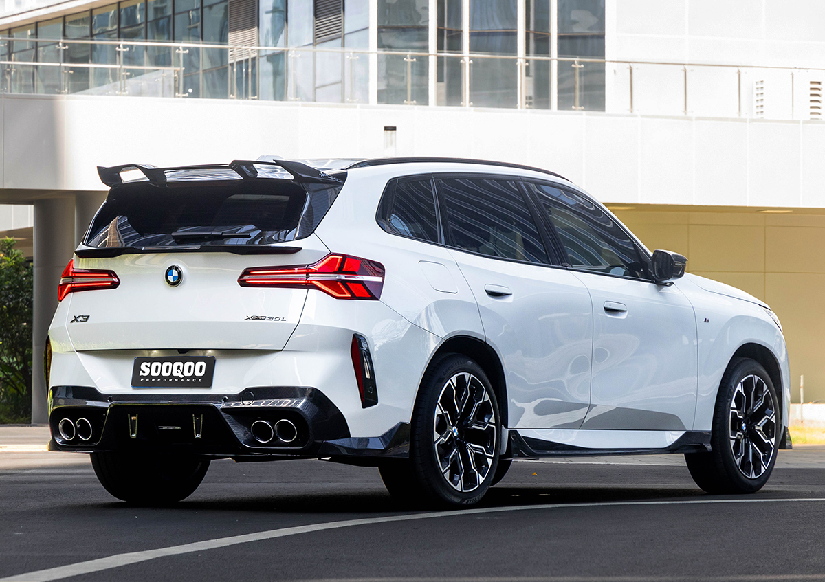 Sooqoo bmw g45 x3 prepreg carbon fibre diffuser set for quad tips - image 5