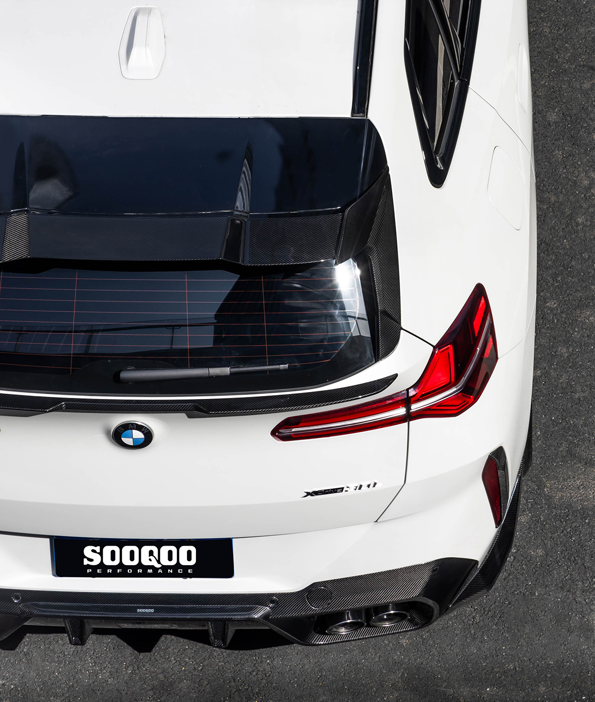 Sooqoo bmw g45 x3 prepreg carbon fibre diffuser set for quad tips - image 6